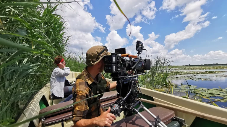 Filming crew in Danube Delta